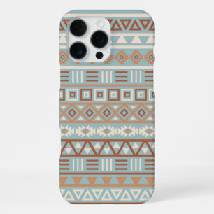 Aztec Influence Pattern Blue Cream Terracottas iPhone 16 Pro Max Case