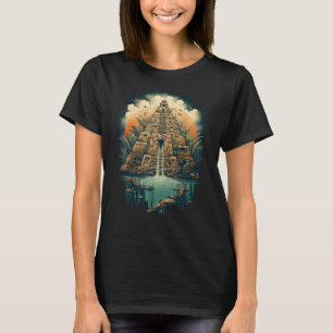 Aztec Inka Maya Mystic Jungle Temple Pyramid Graph T-Shirt