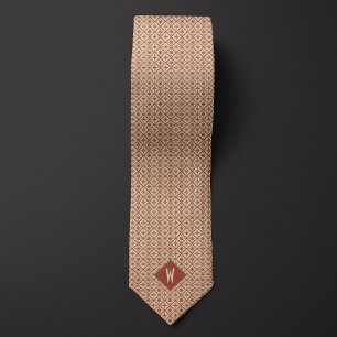 Aztec-Inspired Brown and Sand Pattern Tie