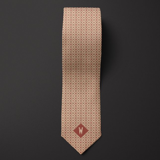 Aztec-Inspired Brown and Sand Pattern Tie (Creator Uploaded)