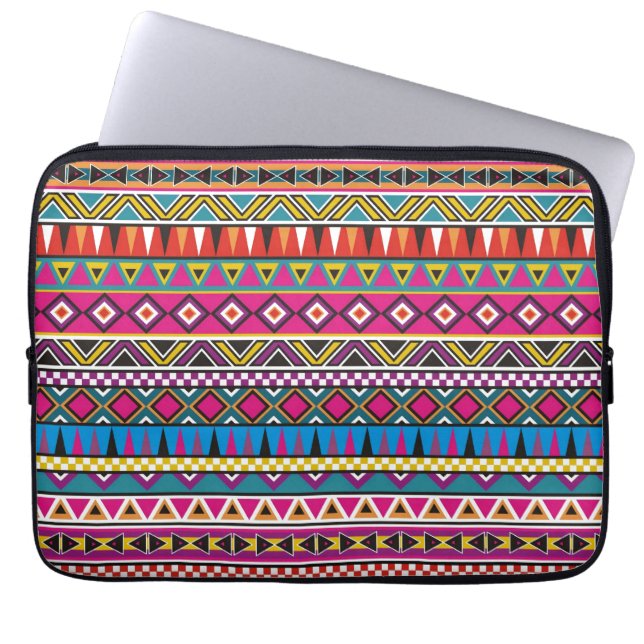 Aztec inspired pattern laptop sleeve (Front)