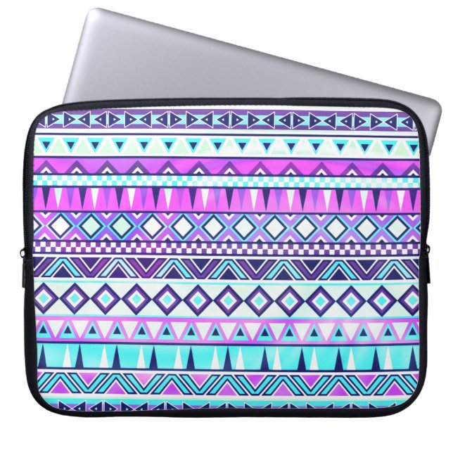Aztec inspired pattern laptop sleeve (Front)