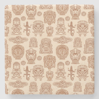 Aztec Inspired Pattern Stone Coaster