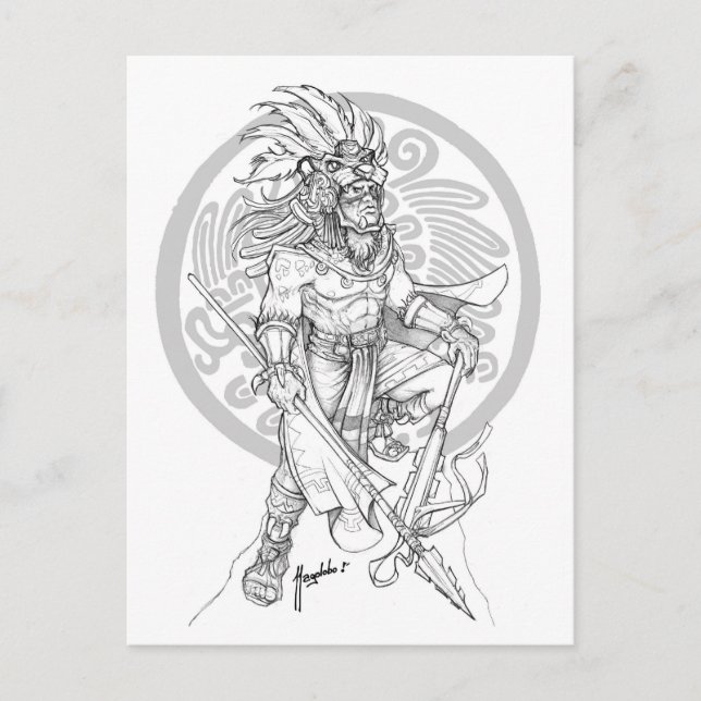 Aztec Jaguar Warrior Postcard (Front)