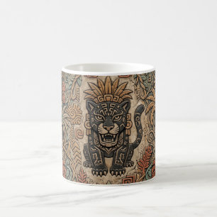 Aztec Jaguar Warrior Tribal Jungle Pattern Coffee Mug