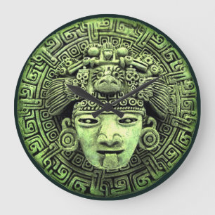 Aztec Mask Large Clock