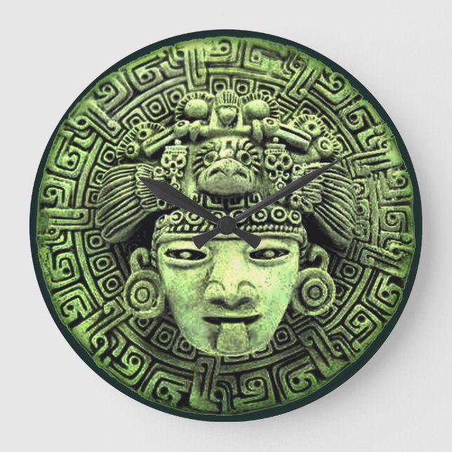 Aztec Mask Large Clock (Front)
