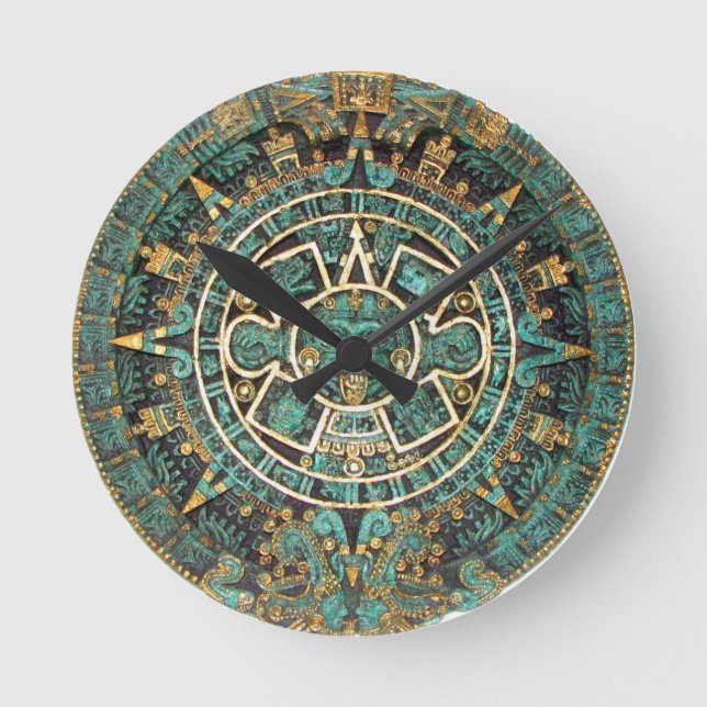 Aztec Mayan Ancient Round Disk Calendar Clock (Front)