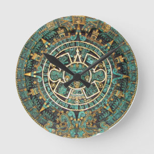 Aztec Mayan Ancient Round Disk Calendar Round Clock
