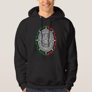 Aztec Mayan Calendar Sun Stone Distressed Mexico F Hoodie
