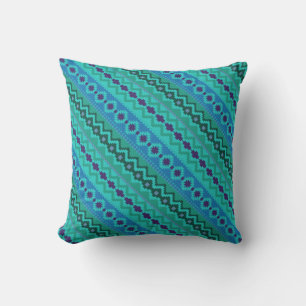 Aztec Mayan Indian Tribal Paint Geometric Cushion