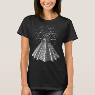 Aztec Mayan Pyramids Ancient Archaeology Sacred Ge T-Shirt