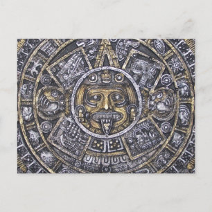 Aztec /Mayan Sun Calendar Postcard