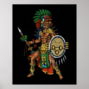 Aztec Mayan Warrior Poster