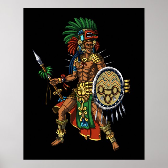 Aztec Mayan Warrior Poster (Front)