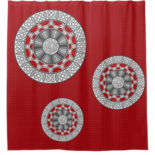 Aztec Meets Alien Shower Curtain (Front)