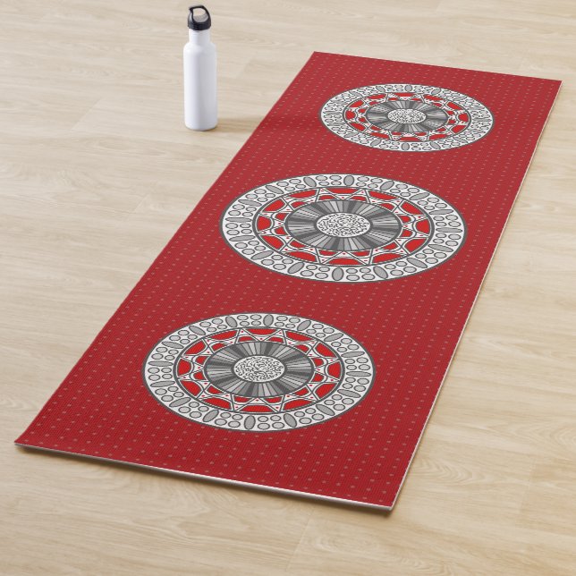 Aztec Meets Alien Yoga Mat (In Situ)