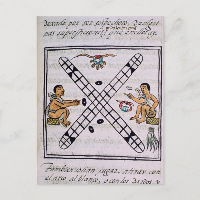 Aztec men gambling Patoli Postcard (Front)