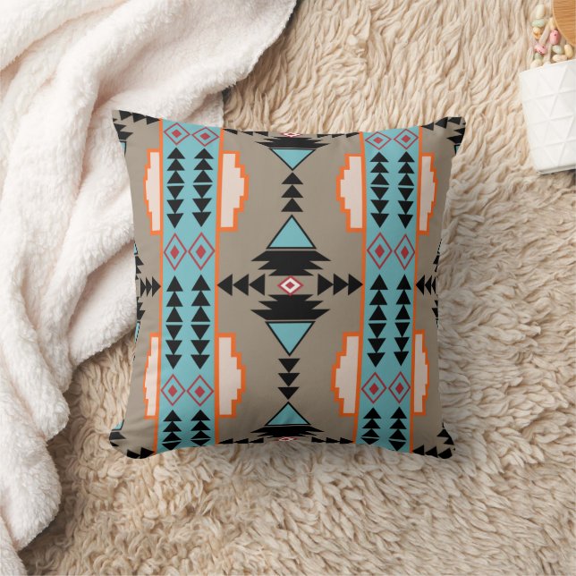 Aztec Mexican Geometric Pattern Cushion (Blanket)