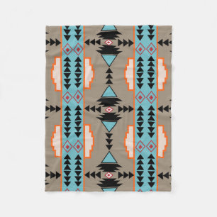 Aztec Mexican Geometric Pattern Fleece Blanket