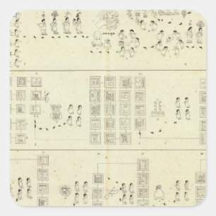 Aztec Mexico Valley Square Sticker