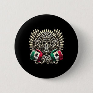 Aztec Mictlantecuhtli Mexican Pride Boxing 1 6 Cm Round Badge