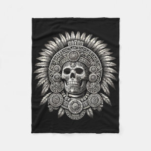 Aztec Mictlantecuhtli Mexican Pride Boxing  Fleece Blanket