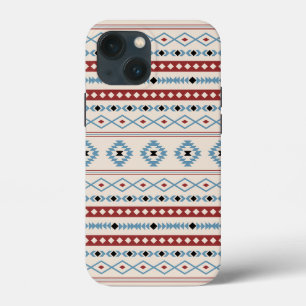 Aztec Mixed Motif Pattern Red Blue Blk Cream iPhone 13 Mini Case