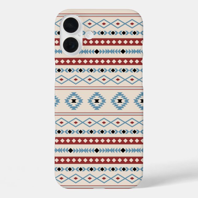 Aztec Mixed Motif Pattern Red Blue Blk Cream Case-Mate iPhone Case (Back)
