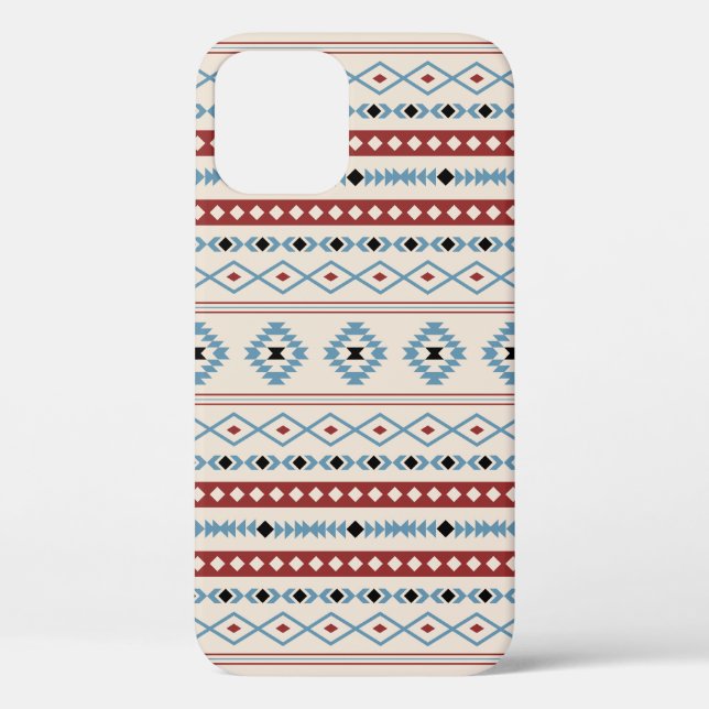 Aztec Mixed Motif Pattern Red Blue Blk Cream Case-Mate iPhone Case (Back)