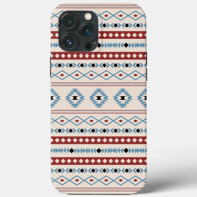 Aztec Mixed Motif Pattern Red Blue Blk Cream Case-Mate iPhone Case (Back)