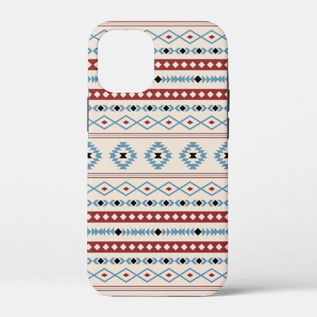 Aztec Mixed Motif Pattern Red Blue Blk Cream Case-Mate iPhone Case (Back)