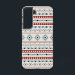 Aztec Mixed Motif Pattern Red Blue Blk Cream Samsung Galaxy Case<br><div class="desc">Aztec influenced mixed motif pattern in burgundy-red,  blue and black detail on a cream colour background.</div>