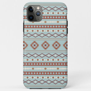 Aztec Mixed Motif Pattern Rusts Cream Blue iPhone 11 Pro Max Case