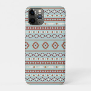 Aztec Mixed Motif Pattern Rusts Cream Blue iPhone 11 Pro Case