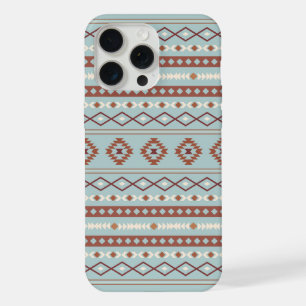 Aztec Mixed Motif Pattern Rusts Cream Blue iPhone 15 Pro Max Case