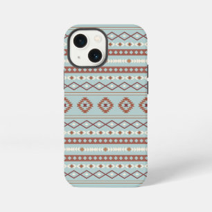 Aztec Mixed Motif Pattern Rusts Cream Blue iPhone 13 Mini Case