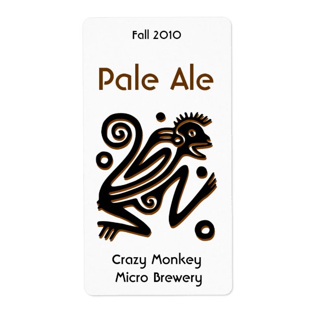 Aztec Monkey Home brewed beer Labels (Front)