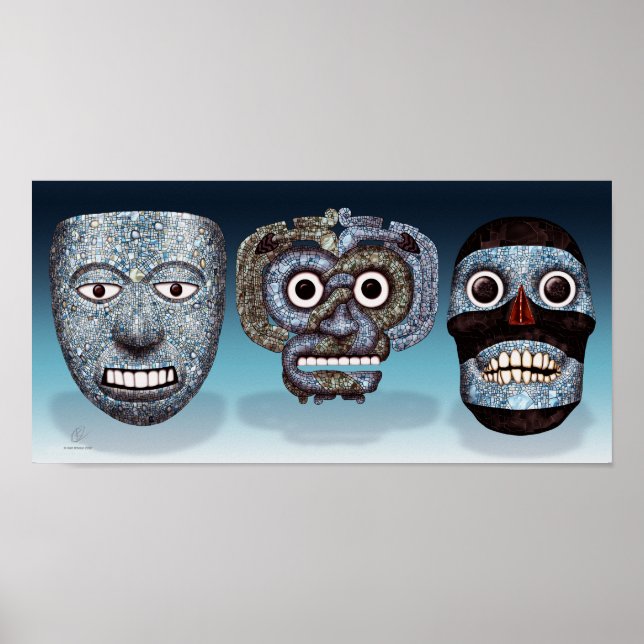 Aztec Mosaic Masks Poster (Front)