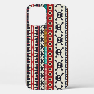 Aztec motif, seamless pattern design iPhone 12 case