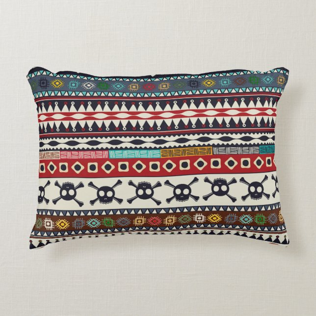 Aztec motif, seamless pattern design decorative cushion (Front)
