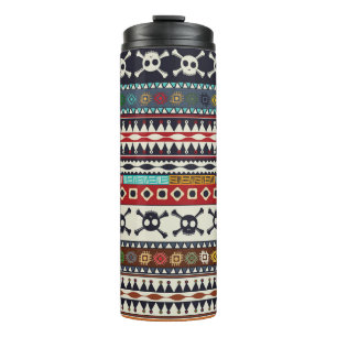 Aztec motif, seamless pattern design thermal tumbler