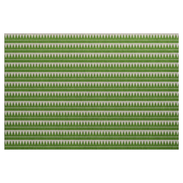 Aztec Mountains - Avocado Green on White Fabric (Yard)