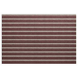 Aztec Mountains - Brown on White Fabric