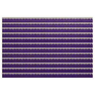Aztec Mountains - Deep Purple on White Fabric