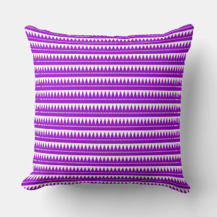 Aztec Mountains - Purple with White Cushion