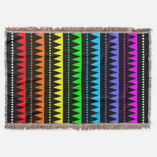 Aztec Mountains - Rainbow 01 Throw Blanket