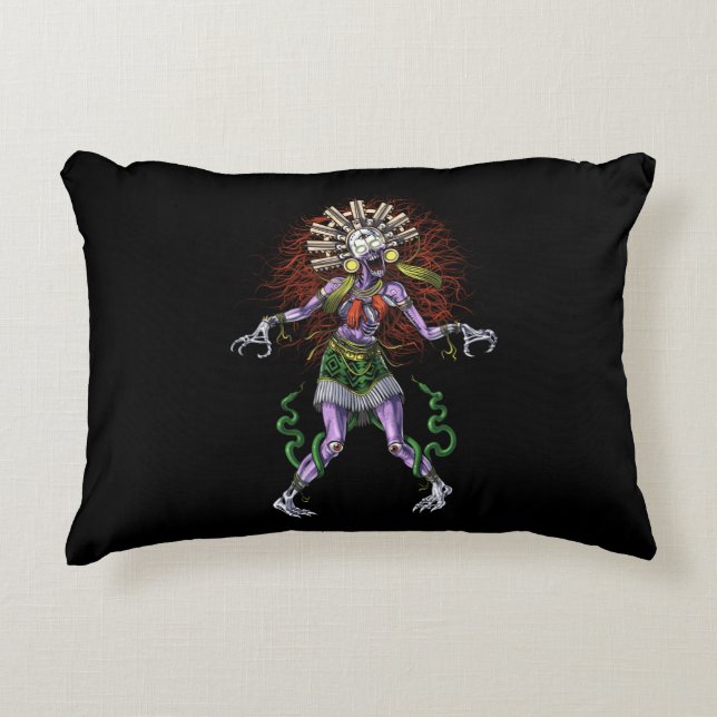 Aztec Mythology Deity Tzitzimitl Decorative Cushion (Front)