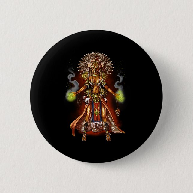Aztec Mythology God Managua 6 Cm Round Badge (Front)