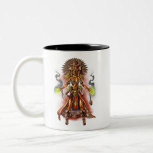 Aztec Mythology God Managua Two-Tone Coffee Mug
